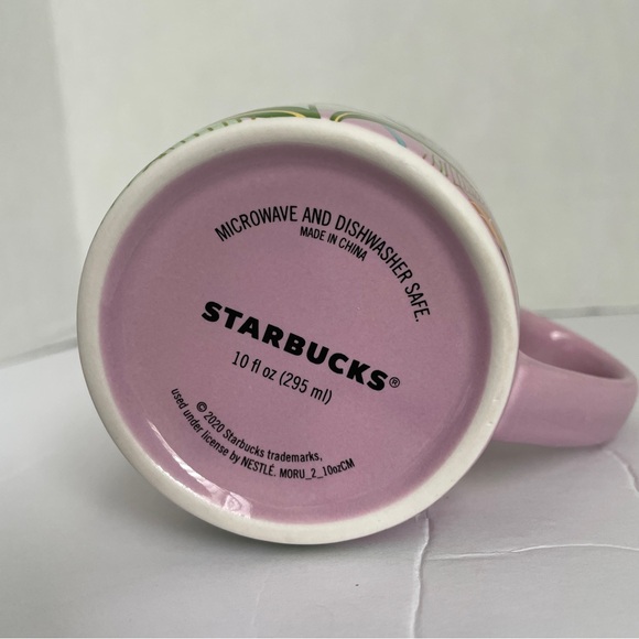 2020 Starbucks Pink Floral 10 oz Coffee Tea Mug Cup. - Picture 2 of 5